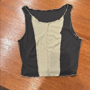 SHEIN Womens Charcoal and Cream tank